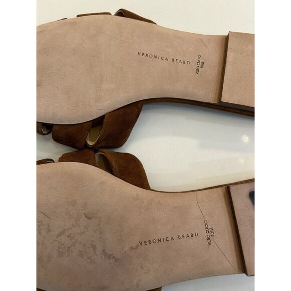 Veronica Beard Brown Sandals with Gold Accent - Picture 6 of 10